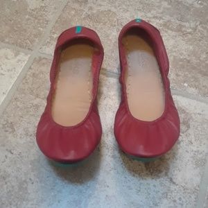 Red Leather Ballet Flats